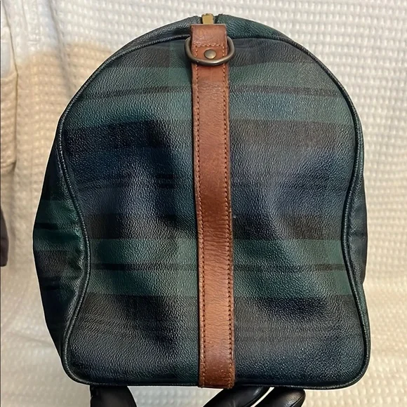RALPH LAUREN Black Watch Plaid Boston Weekend Travel Duffle Doctors Bag 48CM - Picture 4 of 11